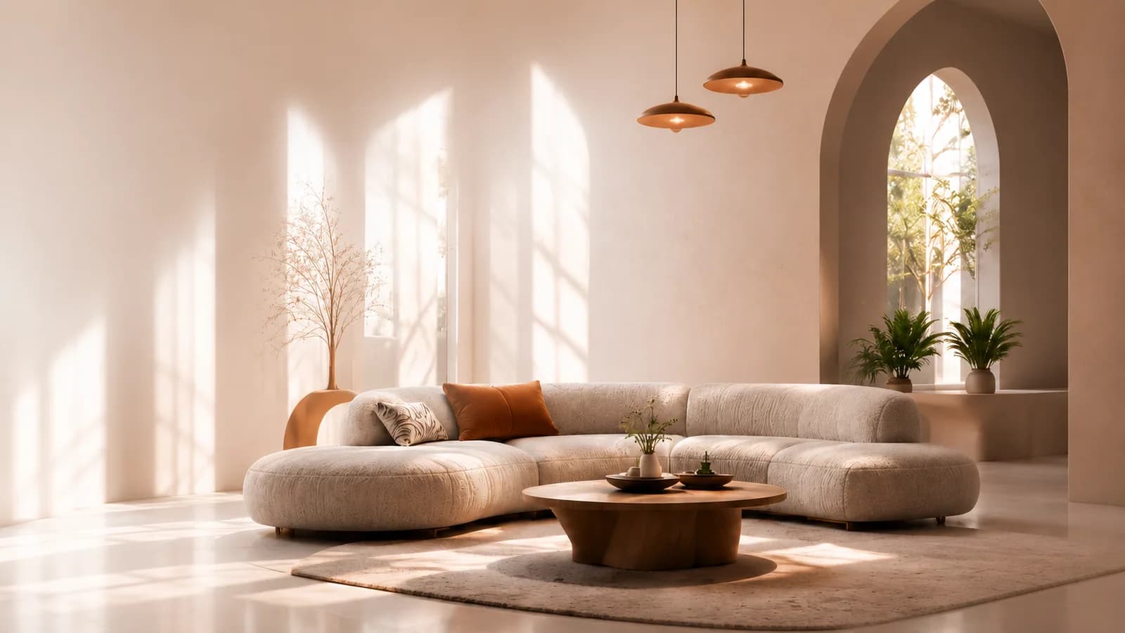 Sunlit contemporary living room